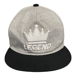UH Legend Hat Cap Snap Back Mens One Size Gray Black Crown Embroidered Logo